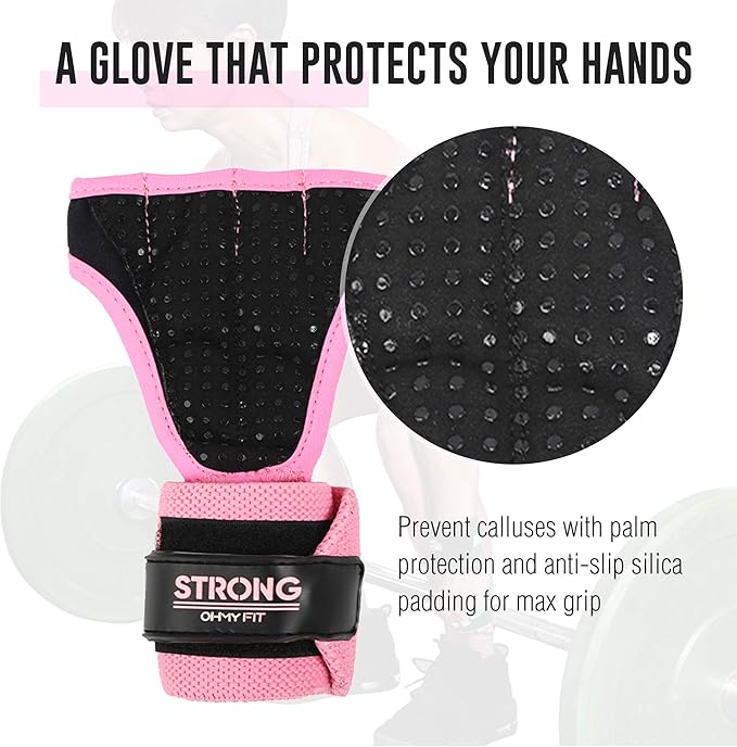 Strong Women's Wrist Wrap Gloves - Wrist Support Grips for Workout, Weight Training, Pilates, Yoga & More