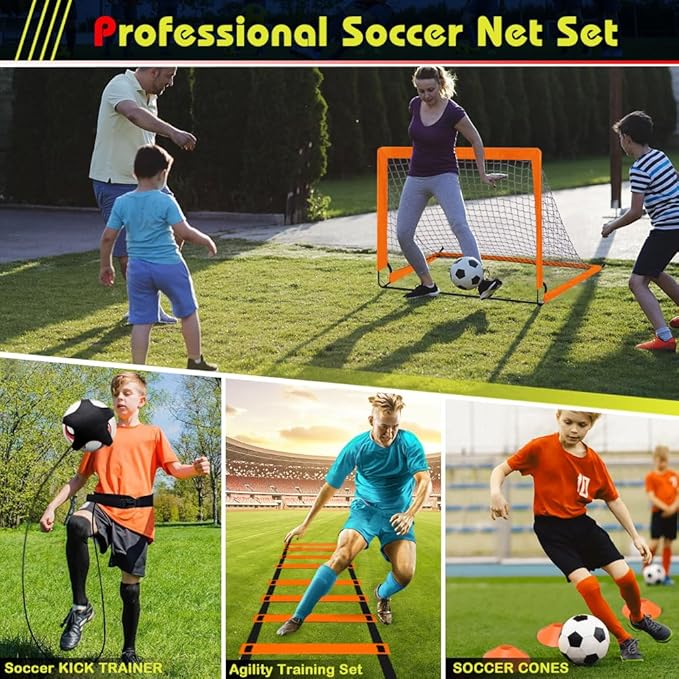 Kids Soccer Goal Set Pop Up Backyard Soccer