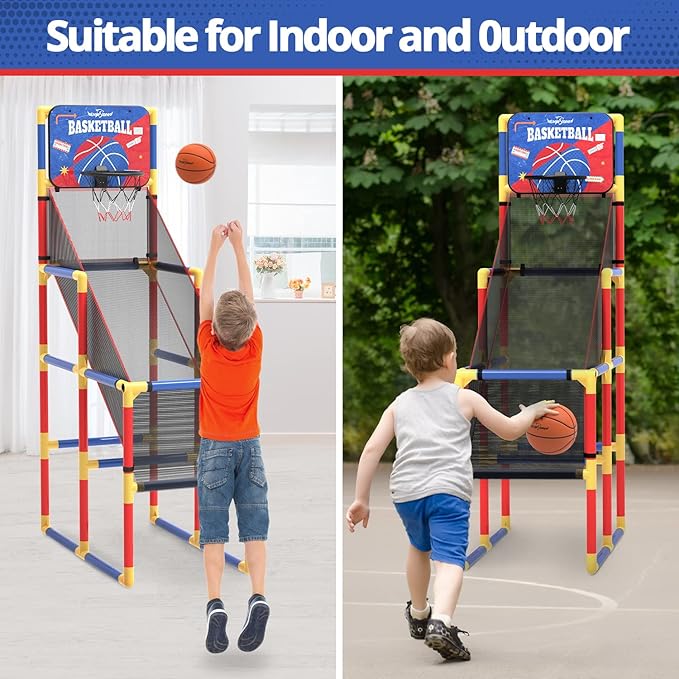 Kids Arcade Basketball Game With Electronic Scoreboard and 4 Balls, 3-12 Boys