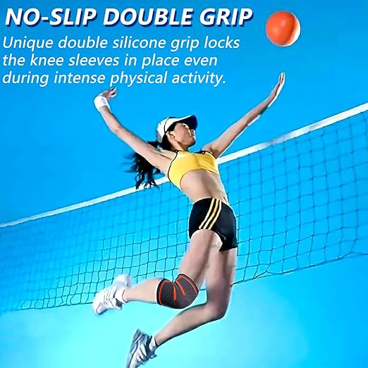 Knee Brace, Knee Compression Sleeve for Men & Women, Knee Pads for Knee Pain, Running, Work Out, Gym, Hiking, Arthritis, ACL, PCL, Joint Pain Relief, Meniscus Tear, Injury Recovery, Sports(Blue, Size L)