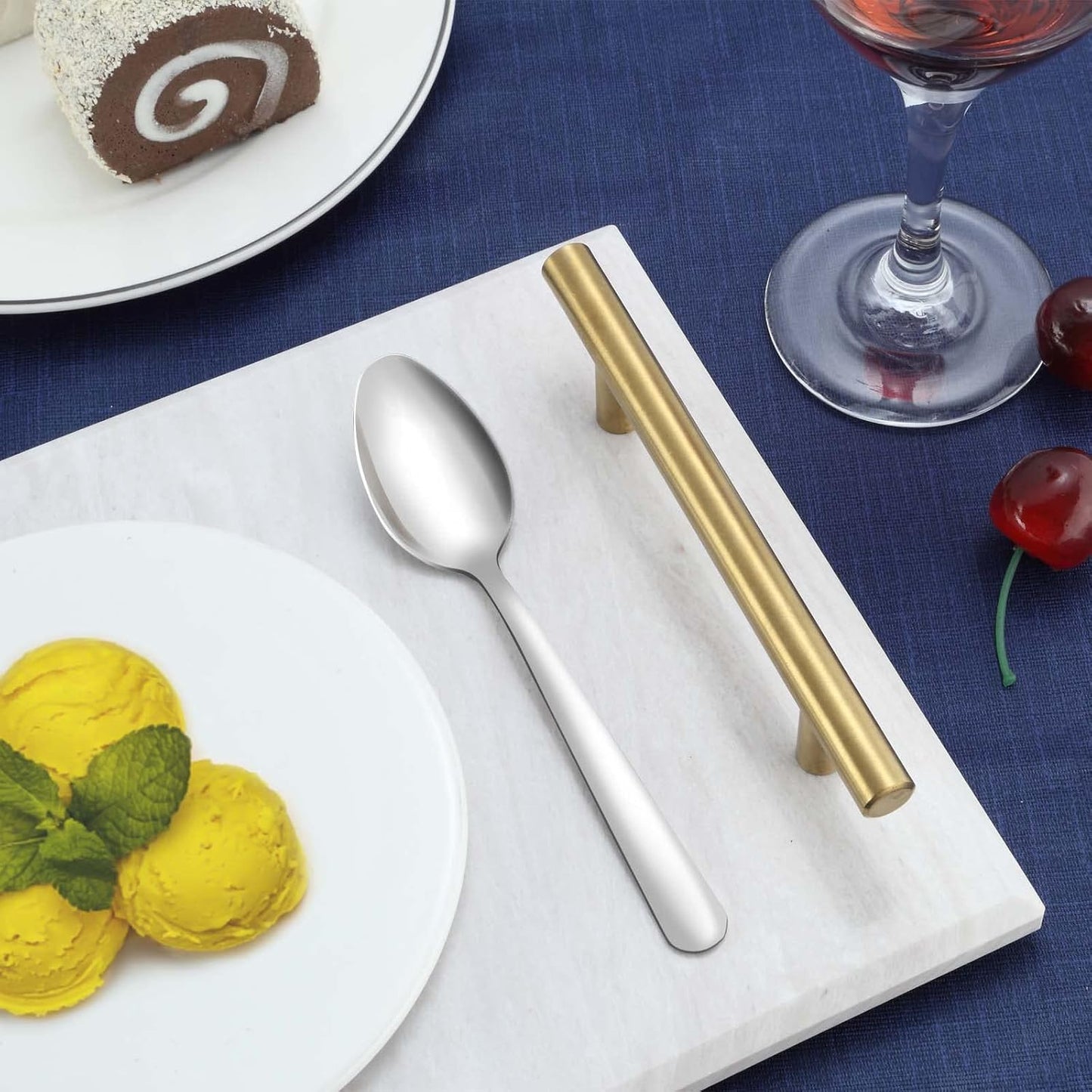 36-Piece Stainless Steel Silverware Set, 5.9" Tea Spoons, Durable Small Spoons, Cost-effective for Home, Kitchen, Restaurant - Mirror Polished, Dishwasher Safe