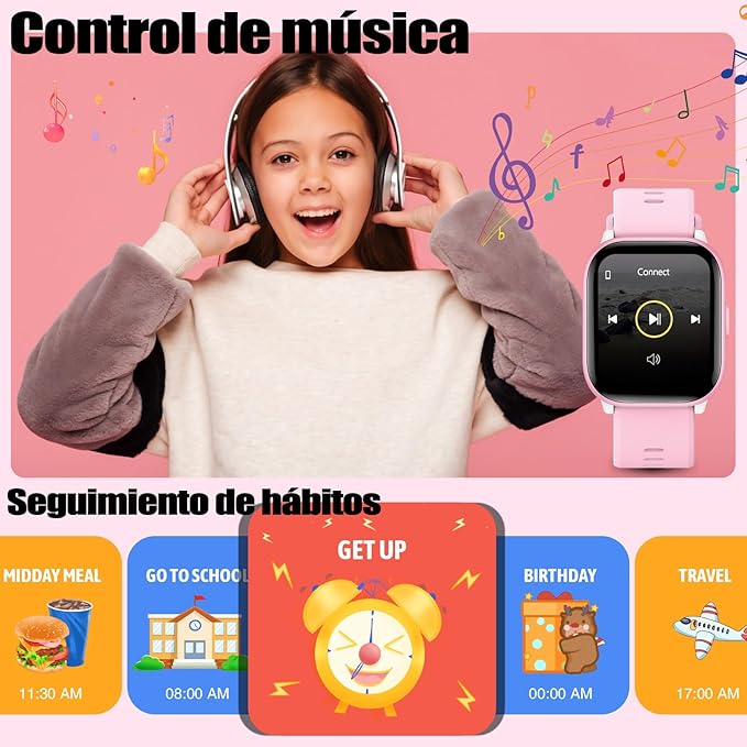 Kids Watch for Girls Boys with IP68 Waterproof, Girls Watch with 19 Sports Modes, Sleep Tracking, Pedometer, Stopwatch, Kids Activity Tracker, Birthday Gifts for Girls Age 6-15 Years Old