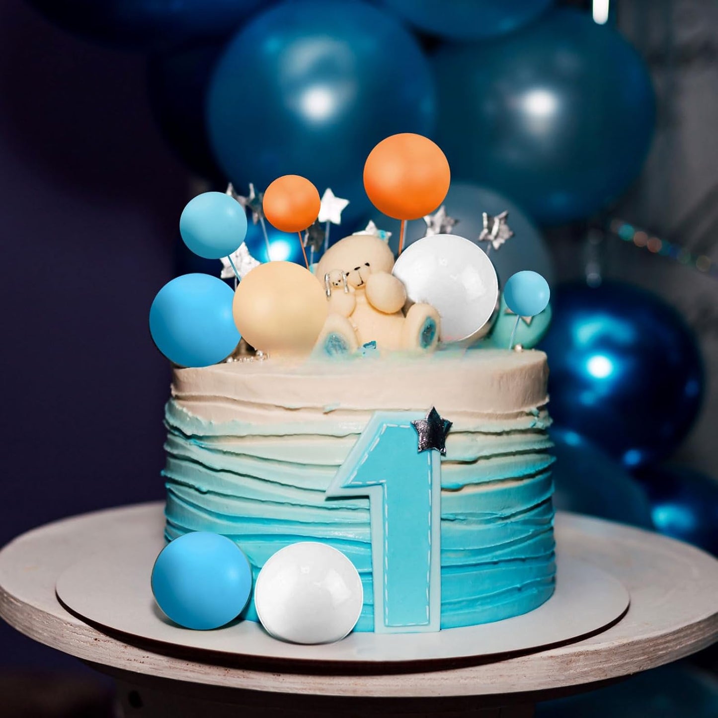 108 Pcs Balls Cake Topper DIY Cupcake Insert Foam Balloons for Cake Baking Wedding Anniversary Birthday Decoration(Fresh Colors,Multi Sizes)