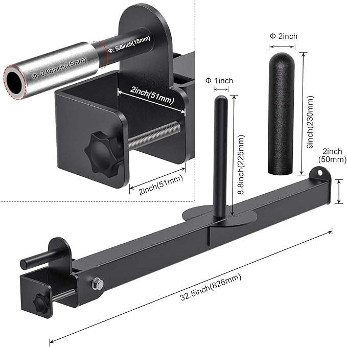 Kipika Belt Squat Lever Arm Attachment for 2" 2" and 3" x 3" Square 1" and 2" Weight