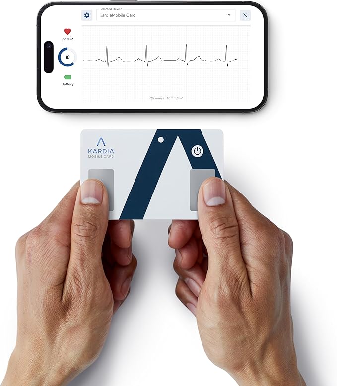 KardiaMobile Card Wallet-Sized Personal EKG Device - Record Single-Lead EKGs On The Go and Detect Irregular Heartbeats - by AliveCor
