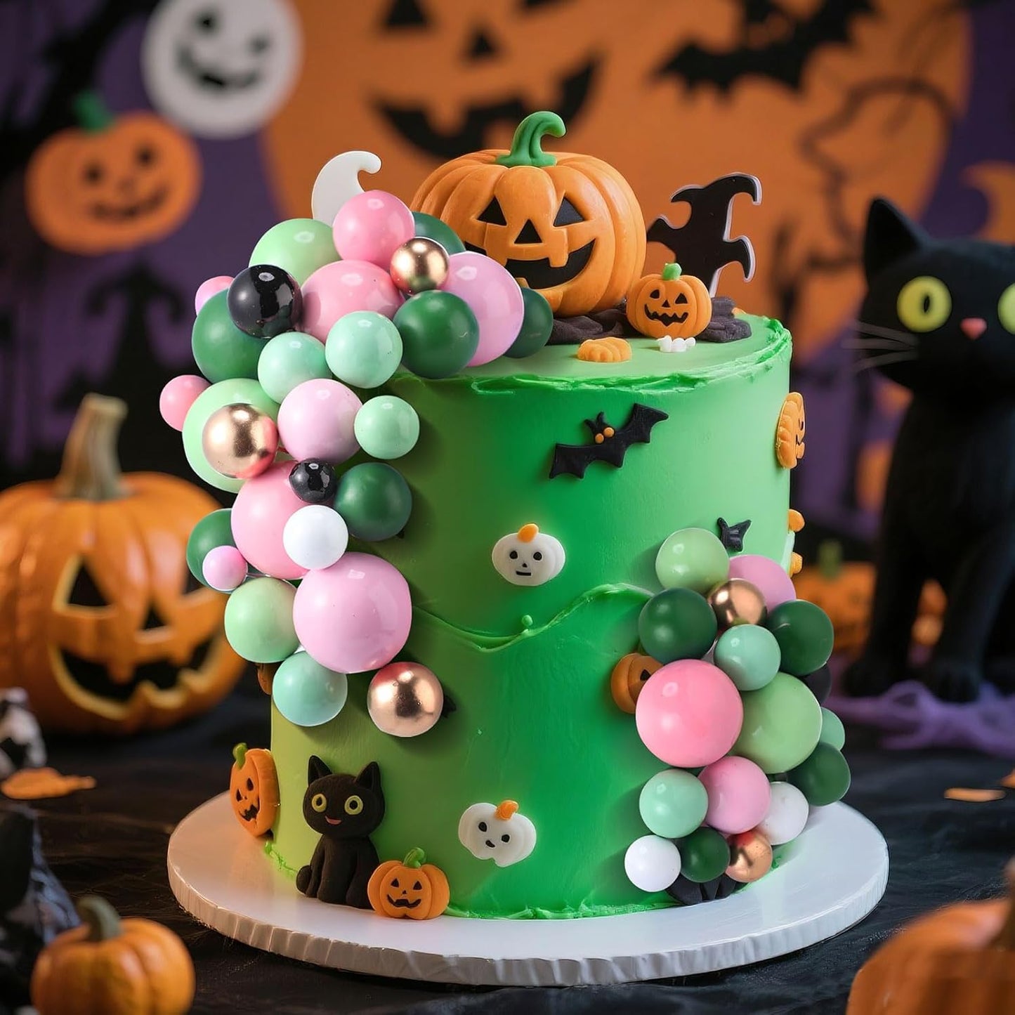 108 Pcs Balls Cake Topper DIY Cupcake Insert Foam Balloons for Cake Baking Wedding Anniversary Birthday Decoration(Vivid Color,Multi Sizes)