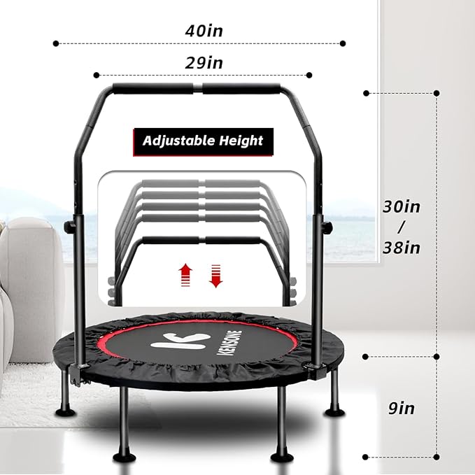 KENSONE 40"/48" Foldable Mini Trampoline 330/450 lbs