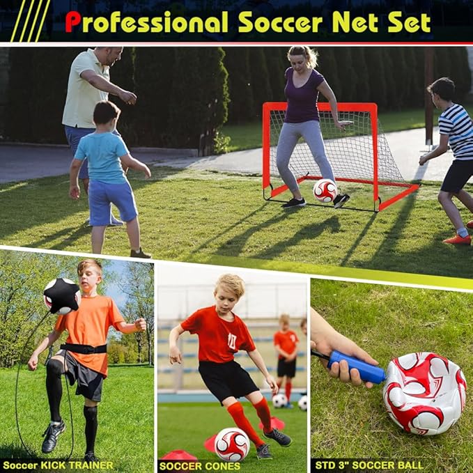 Kids Soccer Goal Set Pop Up Backyard Soccer