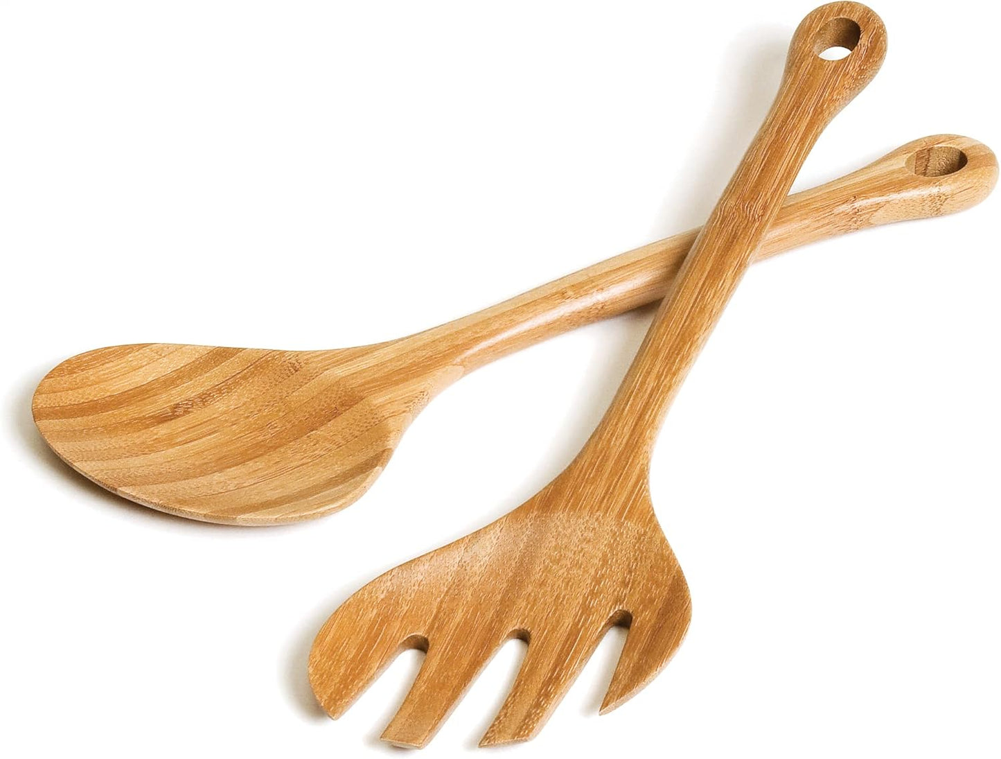 Lipper International Bamboo Wood Hanging Salad Servers, 12" Long, One Pair