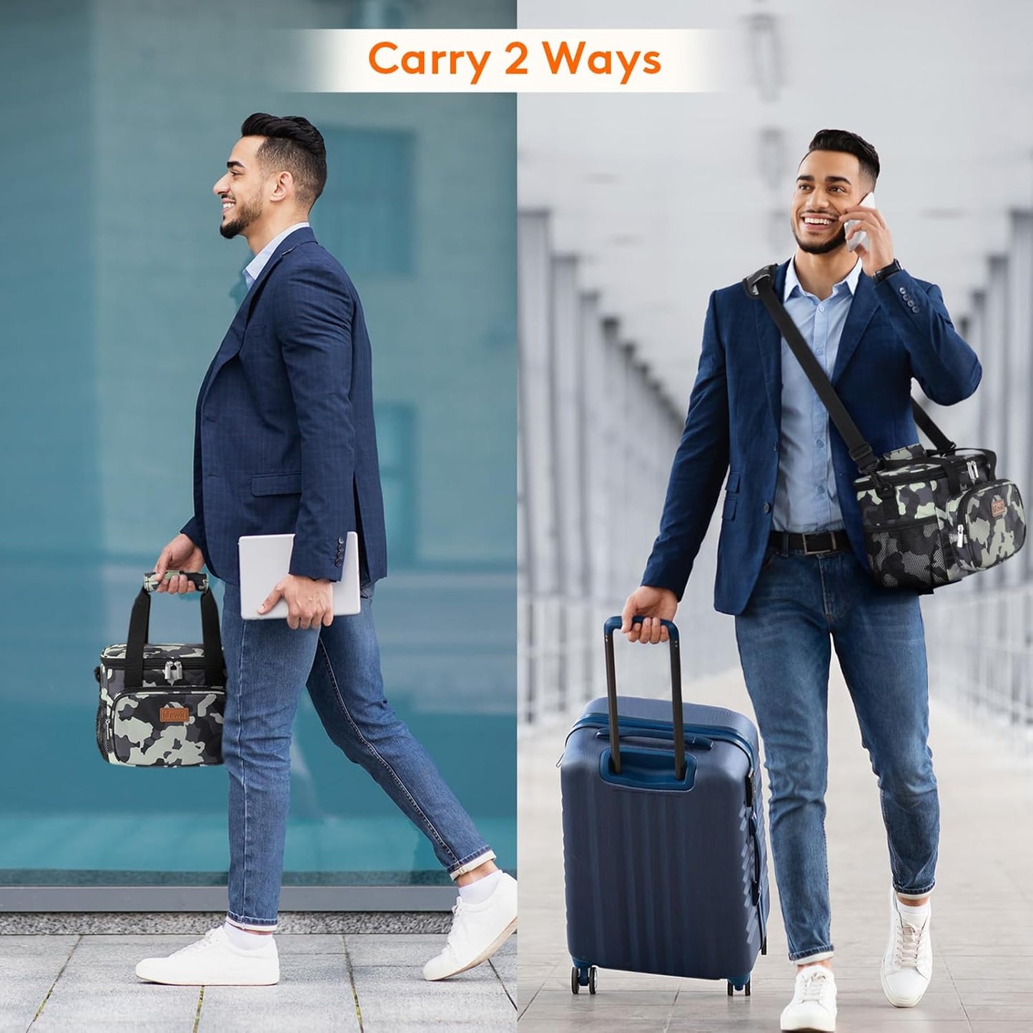 Lifewit Medium Lunch Bag Insulated Lunch Box Soft Cooler Cooling Tote for Adult Men Women, Camouflage 12-Can (9L)