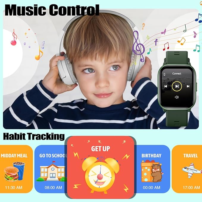 Kids Watch for Girls Boys with IP68 Waterproof, Girls Watch with 19 Sports Modes, Sleep Tracking, Pedometer, Stopwatch, Kids Activity Tracker, Birthday Gifts for Girls Age 6-15 Years Old