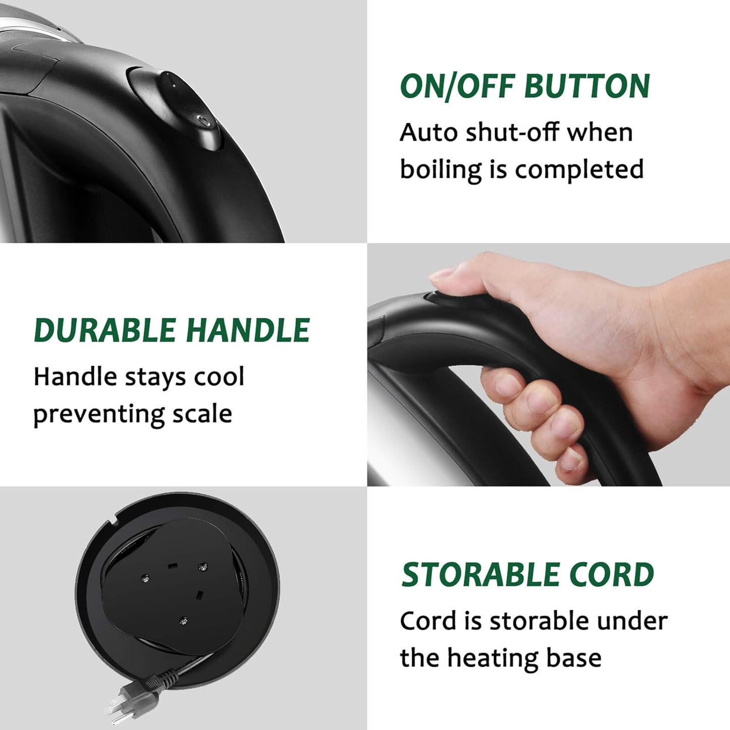 TOPWIT Electric Kettle, 2.0L Hot Water Kettle Electric, BPA-Free Stainless Steel Tea Kettle, Electric Kettles for Boiling Water with Fast Boil, Auto Shut-Off & Boil Dry Protection, Silver