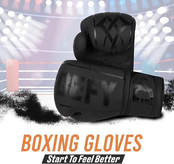 DEFY Boxing Gloves for Men & Women - Premium Quality Synthetic Leather Boxing Gloves for Training - Perfect for Punching Heavy Bags, Sparring, & Fighting Gloves
