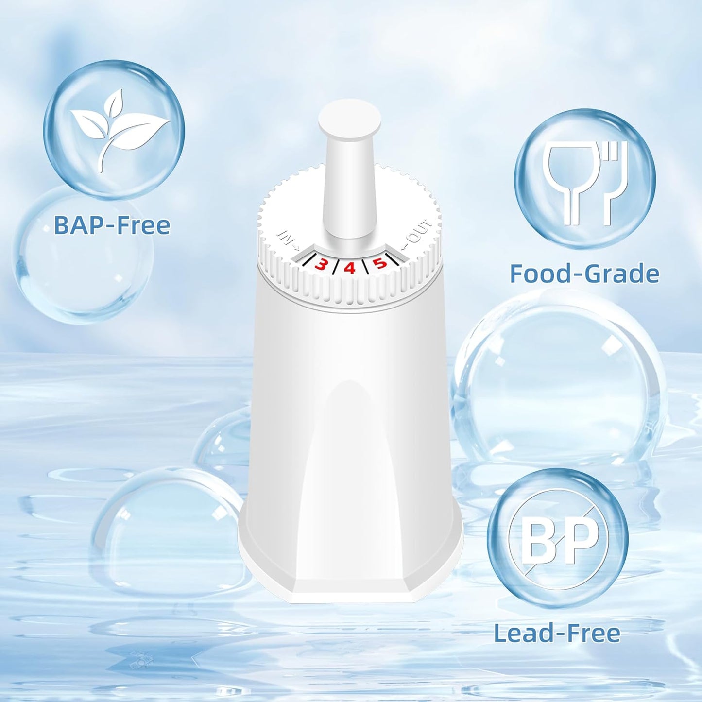 Replacement Water Filter for Breville Espresso Machine, Fit for Breville Barista Touch BES880, Barista Pro BES878, Oracle BES980, Dual Boiler BES920 Bambino ClaroSwiss Sage,8 pack by APPLIANCEMATES