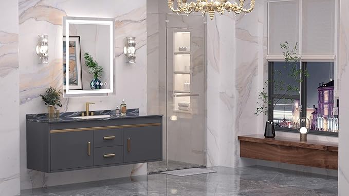 Keonjinn LED Bathroom Mirror with Lights 24 x 30 Inch