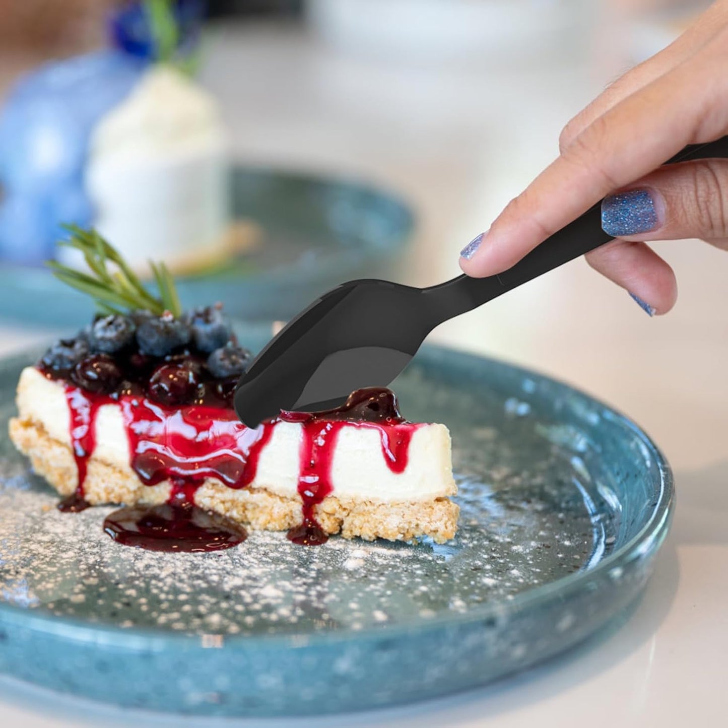 360 Count Black Plastic Spoons Disposable, BPA-Free, Heat Resistant, Solid and Durable Disposable Spoons Heavy Duty Bulk, Premium Spoons plastic disposable for Party Supply