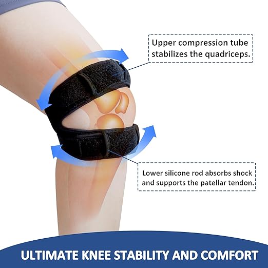 Knee Brace for Meniscus Tear - Adjustable Support for Men & Women - Breathable Neoprene Design for Sports, Running, Hiking, Arthritis & Injury Recovery(S/M)