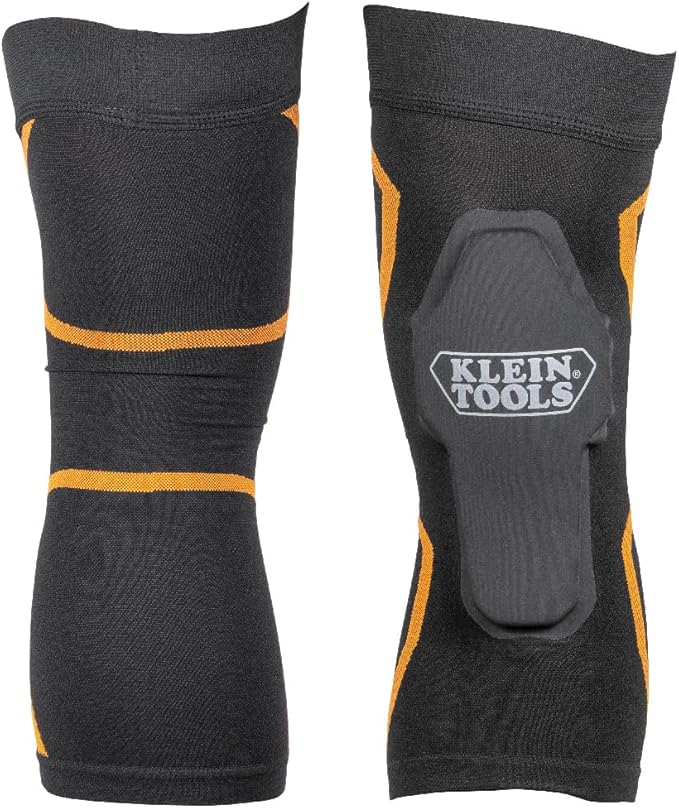 Klein Tools 60623 Knee Pad Compression Sleeve, Knee Support for Construction, Workers and Athletes, Black, M/L