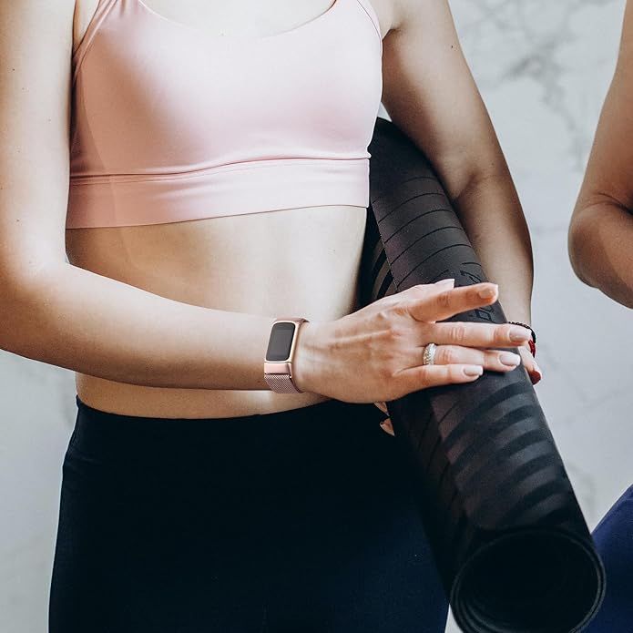 Meliya for Fitbit Charge 6 Bands Women Men, Stainless Steel Metal Mesh Loop Adjustable Magnetic Wristband Replacement Straps Compatible with Fitbit Charge 6 Fitness Tracker
