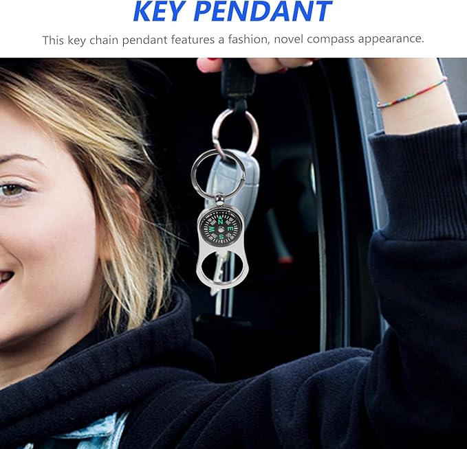Kisangel 3pcs Compass Keychain Compass Keyring Pocket Compass