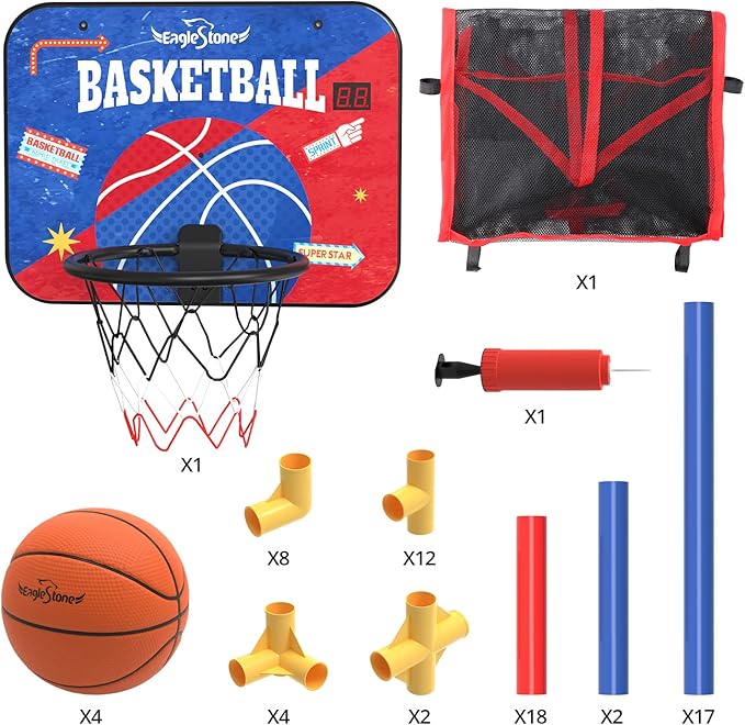 Kids Arcade Basketball Game With Electronic Scoreboard and 4 Balls, 3-12 Boys