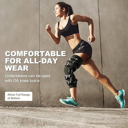 Knee Brace Undersleeve - Knee Undersleeves for Women & Men Leg Undersleeve for Knee Brace, Closed Patella,M (Pack of 1)