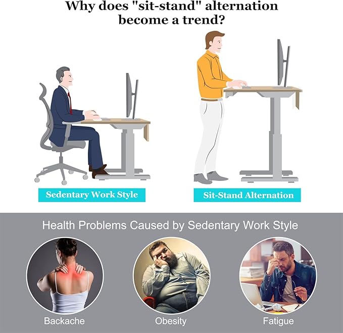 KLSMYHOKI Standing Desk Adjustable Height 16"x31.5" Height 27"-43.5"