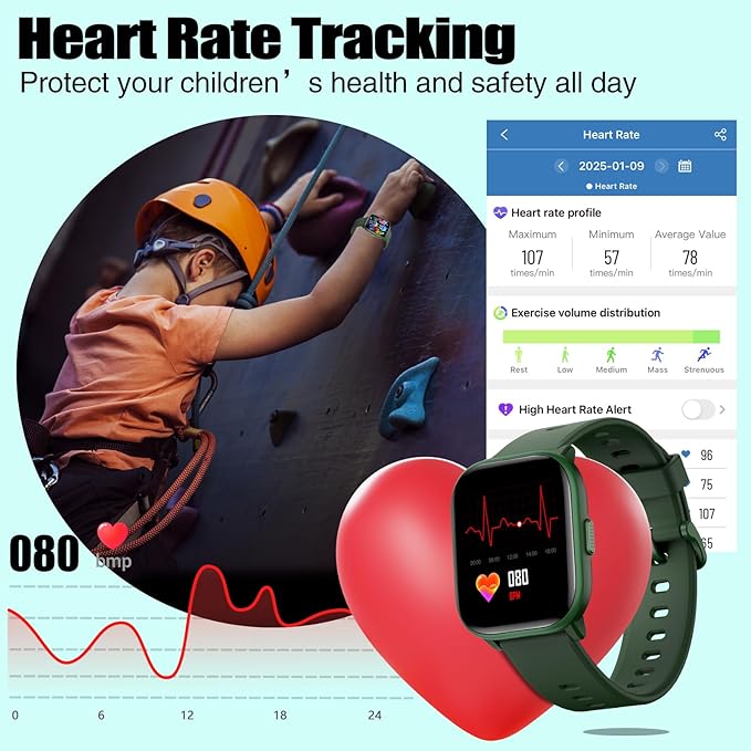 Kids Watch for Girls Boys with IP68 Waterproof, Girls Watch with 19 Sports Modes, Sleep Tracking, Pedometer, Stopwatch, Kids Activity Tracker, Birthday Gifts for Girls Age 6-15 Years Old