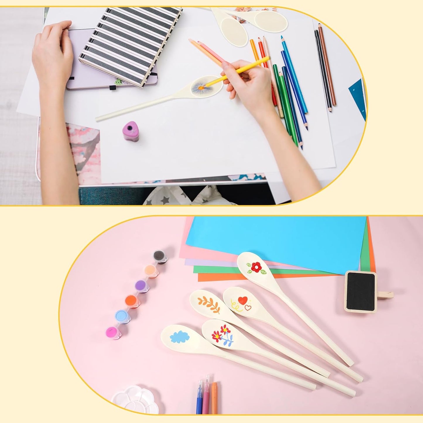 50 PCS 10 Inch Wooden Spoon Bulk for Cooking Oval Sauce Soup Stirring Wooden Tasting Spoons Wood Mixing Spoons Oval Soup Ladle for Cooking, Baking, Mixing, Serving, Stirring, Crafts, Gift