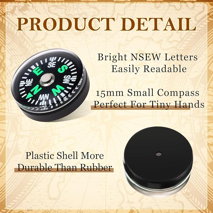 Kanayu 200 Pcs 20 MM Mini Compass Pocket