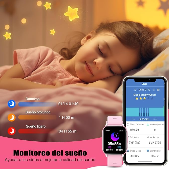 Kids Watch for Girls Boys with IP68 Waterproof, Girls Watch with 19 Sports Modes, Sleep Tracking, Pedometer, Stopwatch, Kids Activity Tracker, Birthday Gifts for Girls Age 6-15 Years Old