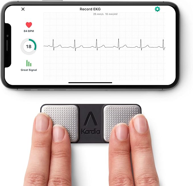 KardiaMobile 1-Lead Personal EKG Monitor – Record at Home – Detects AFib & Irregular Arrhythmias – Easy Results in 30 Seconds – Works w/Most Smartphones - FSA/HSA Eligible