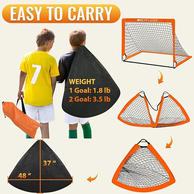 Kids Soccer Goal for Backyard Soccer Nets 4' 3' Portable