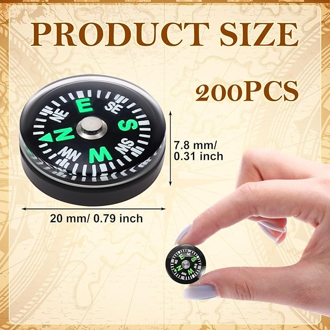 Kanayu 200 Pcs 20 MM Mini Compass Pocket