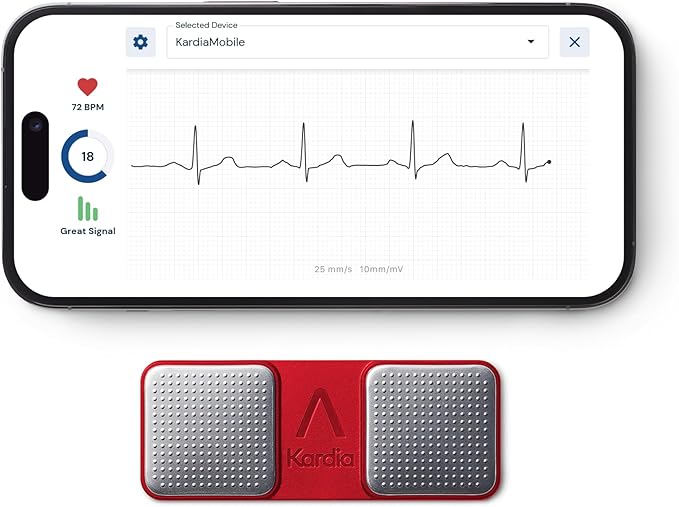 KardiaMobile 1-Lead Personal EKG Monitor – Record at Home – Detects AFib & Irregular Arrhythmias – Easy Results in 30 Seconds – Works w/Most Smartphones - FSA/HSA Eligible