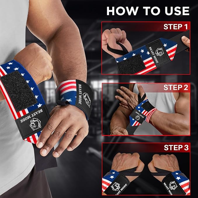 TECEUM Weightlifting 18" & 12" Wrist Wraps with Thumb Loop β Heavy Duty Wrist Workout Braces for Men and Women β Ideal for Powerlifting, Strength Training, Bodybuilding