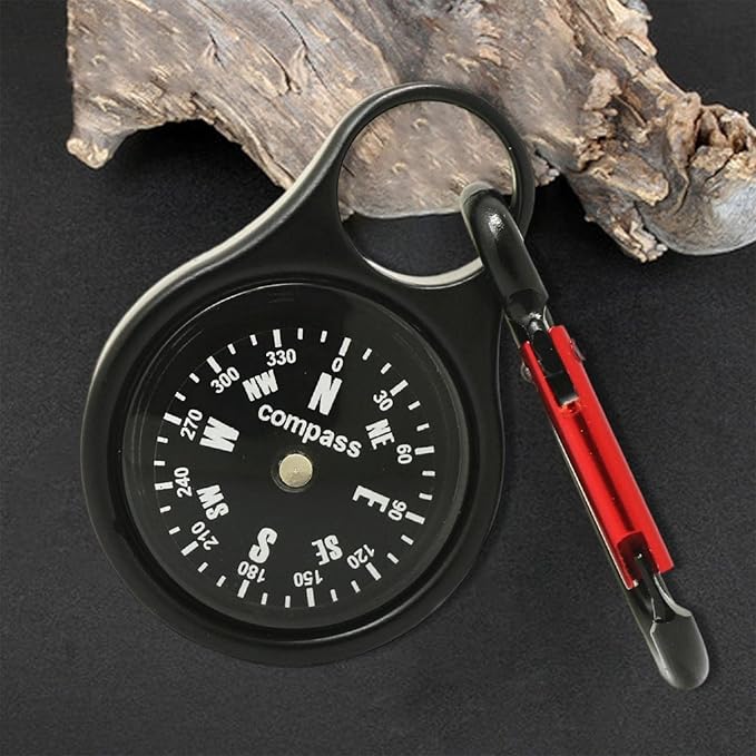 Keychain Compass Portable Hiking Survival Compass with Carabiner