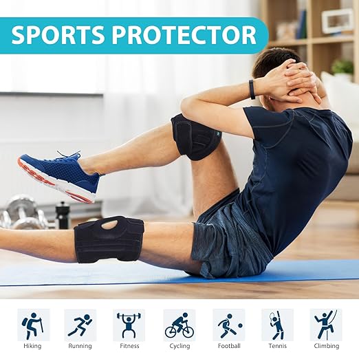 KD Knee Brace with Side Stabilizers: Knee Support for Weightlifting, Running, Workout, Arthritis, Meniscus Tear, Men Women (Large)
