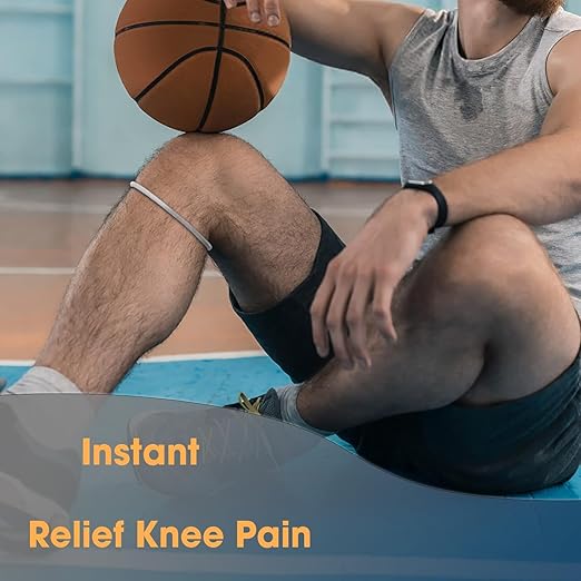 Knee Strap Patella Support: Knee Band for Patellar Tendon Pain Relief - Knee Brace for Tendonitis Jumpers Running Sports Basketball Men Women (Grey)
