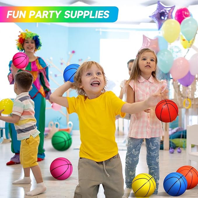Leitee 30 Pcs 6 Inch Mini Basketballs 6 Colorful