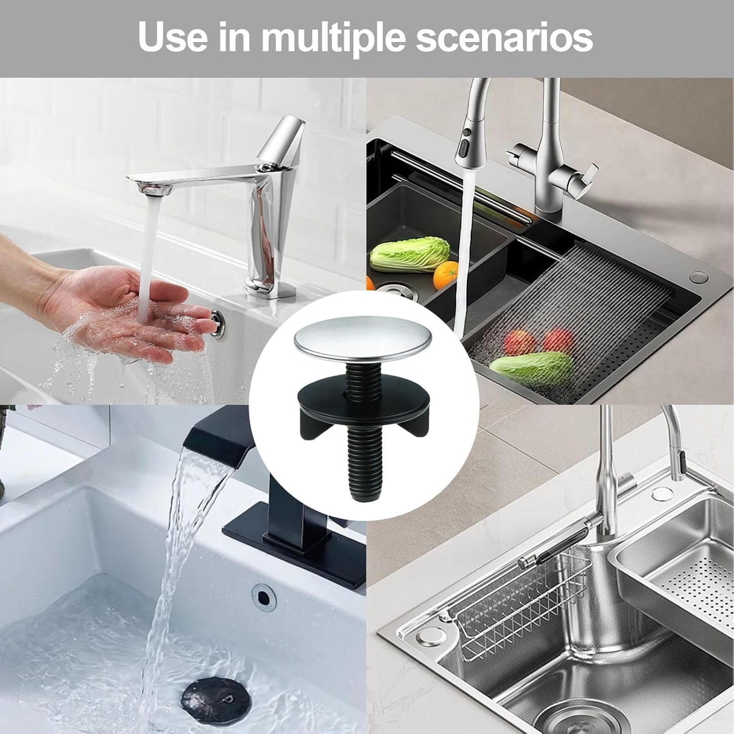 Kitchen Sink Hole Cover Sink Hole Cover Stainless Steel Hole Plate Stopper Cover Blanking Metal Plug
