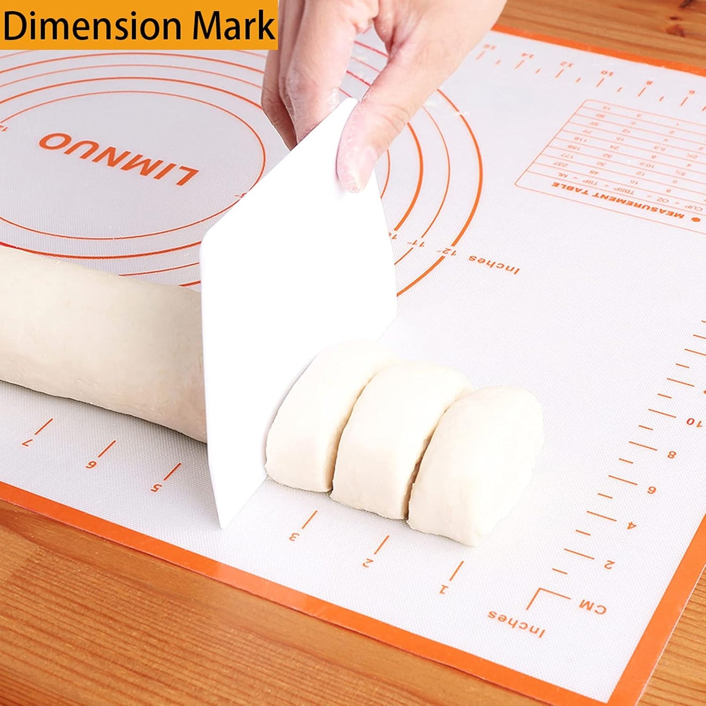 Silicone Baking Mat,Non Stick Rolling Dough with Measurements for Pie Pizza Cookies Fondant Making,Extra Thick Non Slip Silicone Pastry Mat