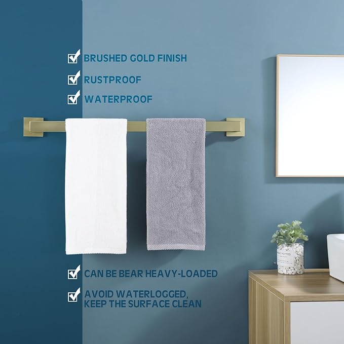 KOKOSIRI 24-Inch Single Towel Bar SUS304 Stainless B4003BG-L24