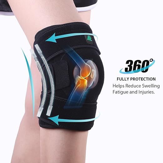 KD Knee Brace with Side Stabilizers: Knee Support for Weightlifting, Running, Workout, Arthritis, Meniscus Tear, Men Women (Large)