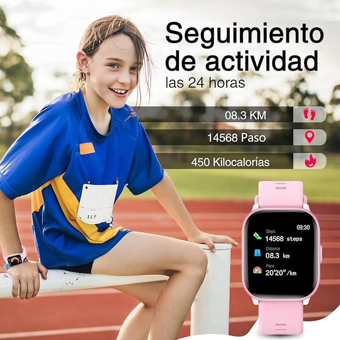 Kids Watch for Girls Boys with IP68 Waterproof, Girls Watch with 19 Sports Modes, Sleep Tracking, Pedometer, Stopwatch, Kids Activity Tracker, Birthday Gifts for Girls Age 6-15 Years Old