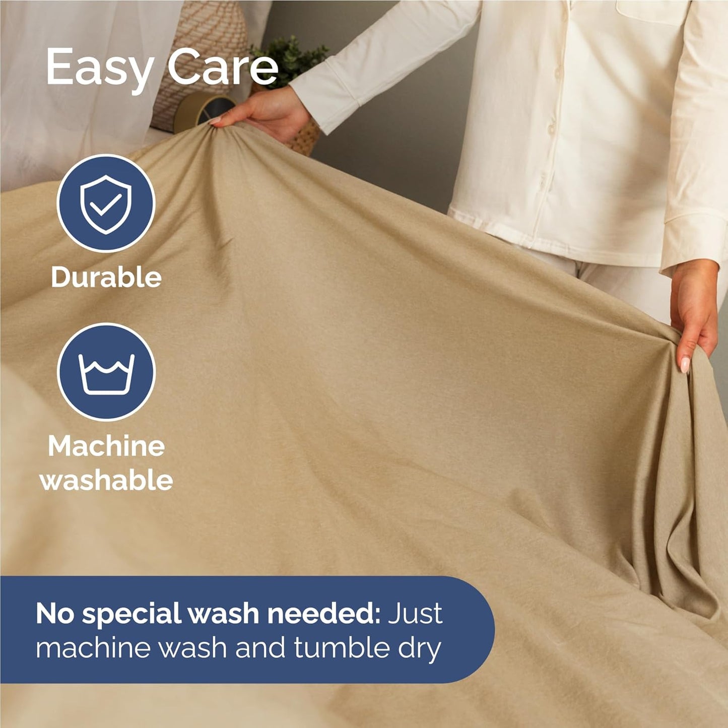 Twin XL Size 3 Piece Sheet Set - Comfy Breathable & Cooling Bed Sheets Set - Hotel Luxury Bedding for Women, Men, Kids, Teens, Boys & Girls - Deep Pockets, Soft & Wrinkle Free - Tan (Heathered Sheets)