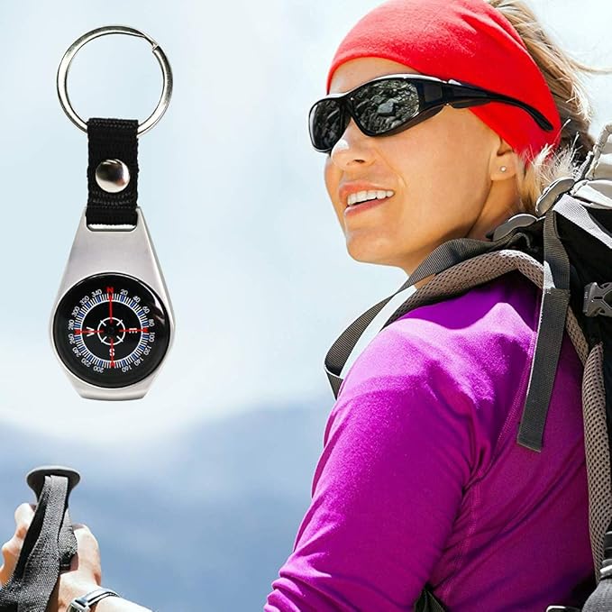 Keychain Pocket Compass Equipment 2 Pack
