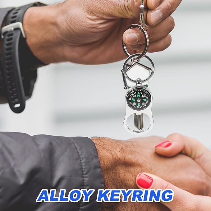 Kisangel 3pcs Compass Keychain Compass Keyring Pocket Compass