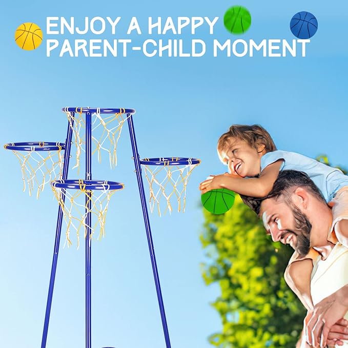 Kids Basketball Hoop Portable Basketball Stand with 4 3 Balls 3 Years
