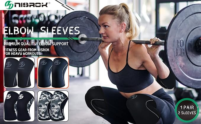 Knee Sleeves (1 Pair), 7mm Neoprene Compression Knee Braces, Great Support for Cross Training, Weightlifting, Powerlifting, Squats, Basketball and More